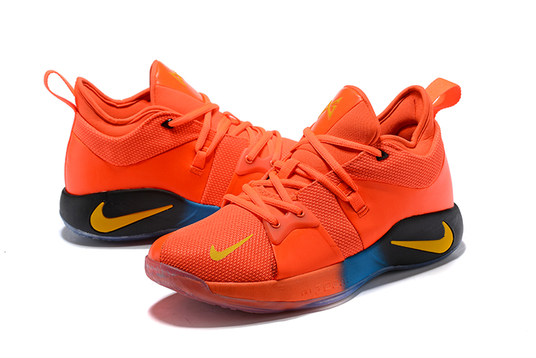 Men 2018 Nike PG 2 Orange Yellow Black Shoes